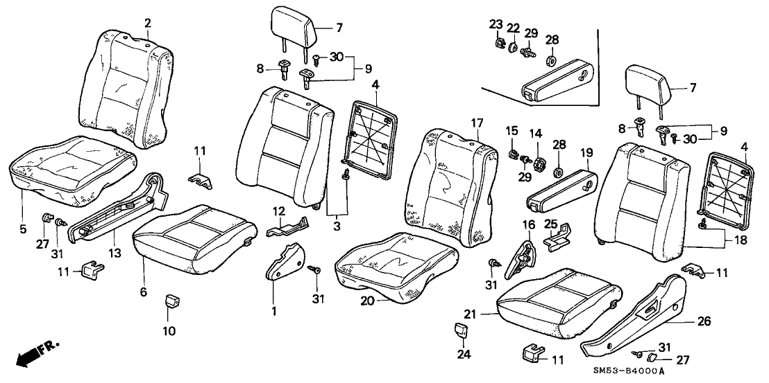 Honda New 1992-1993 Fits Honda Accord Cover, Right Front Seat-Back Trim (Silky Ivory), Part # 81121-SM5-A01ZD