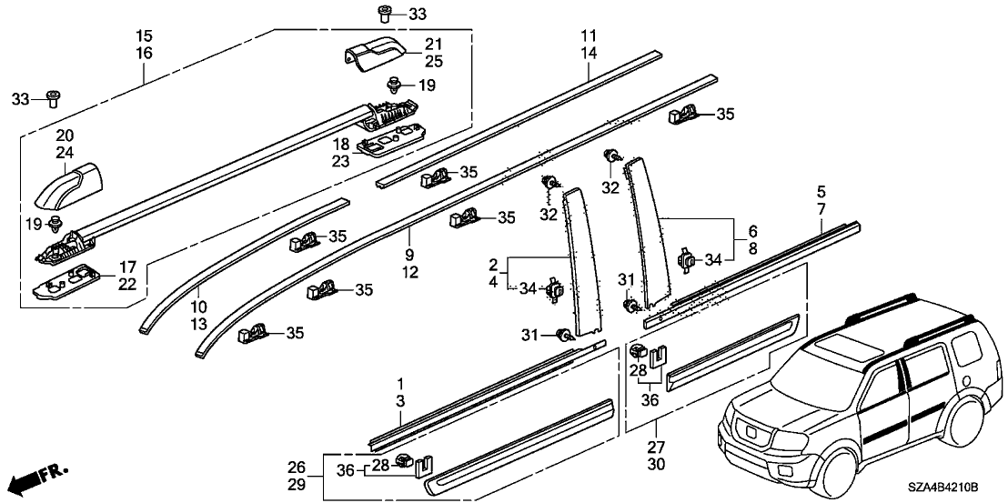 Honda New 2009-2011 Fits Honda Pilot Protector, R. FR. Door *YR573M* (MOCHA METALLIC), Part # 75302-SZA-A21ZH