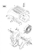 Fits 1996-2007 Ski-Doo Formula Deluxe 380/500 / Formula Deluxe 500 F Models Fan Cover, OEM Part # 420975695