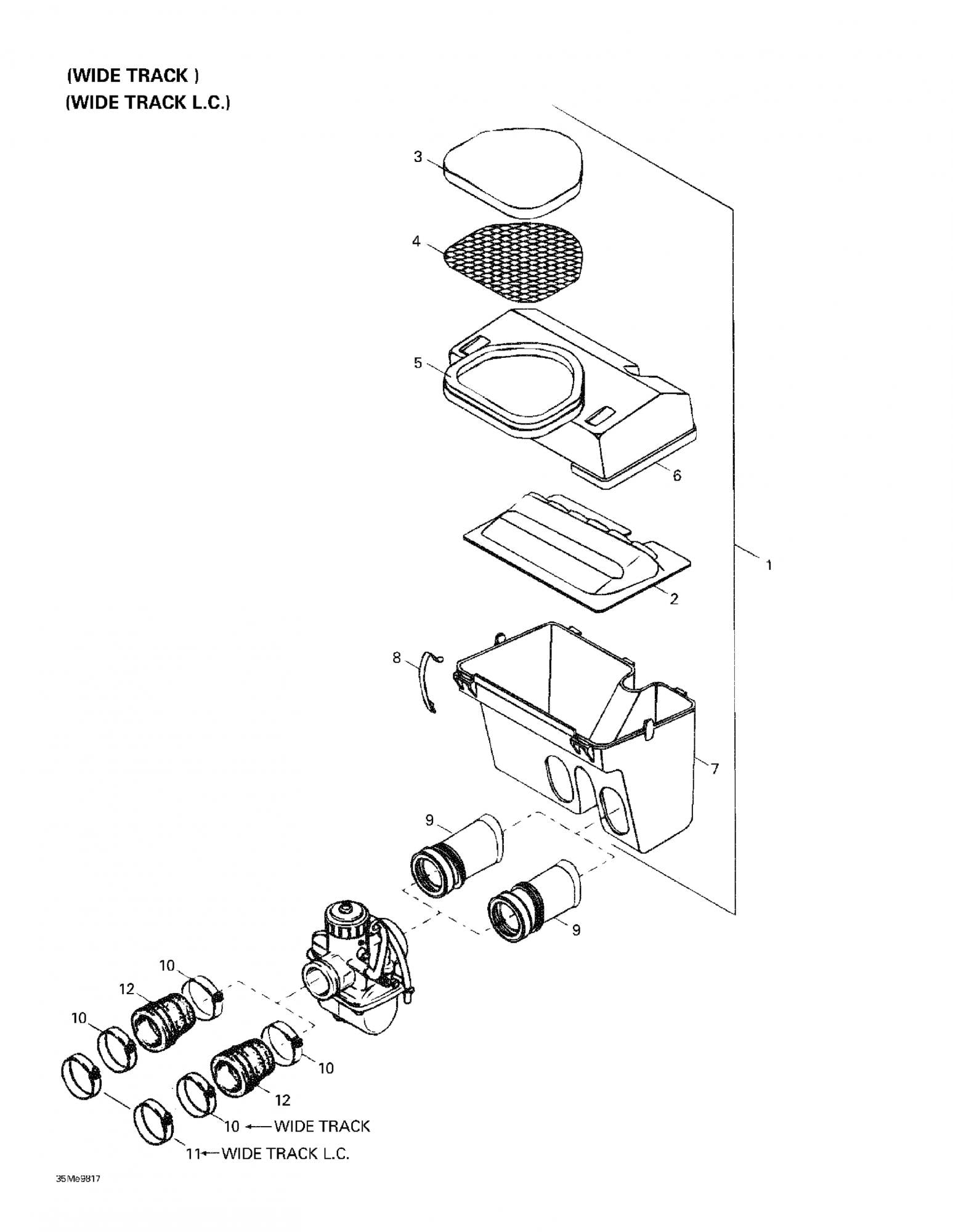 Fits 1997-2000 Ski-Doo Skandic Super Wide Track / Skandic Wide Track Models Carburetor Adaptor Skandic Wt Lc., OEM Part # 570038000