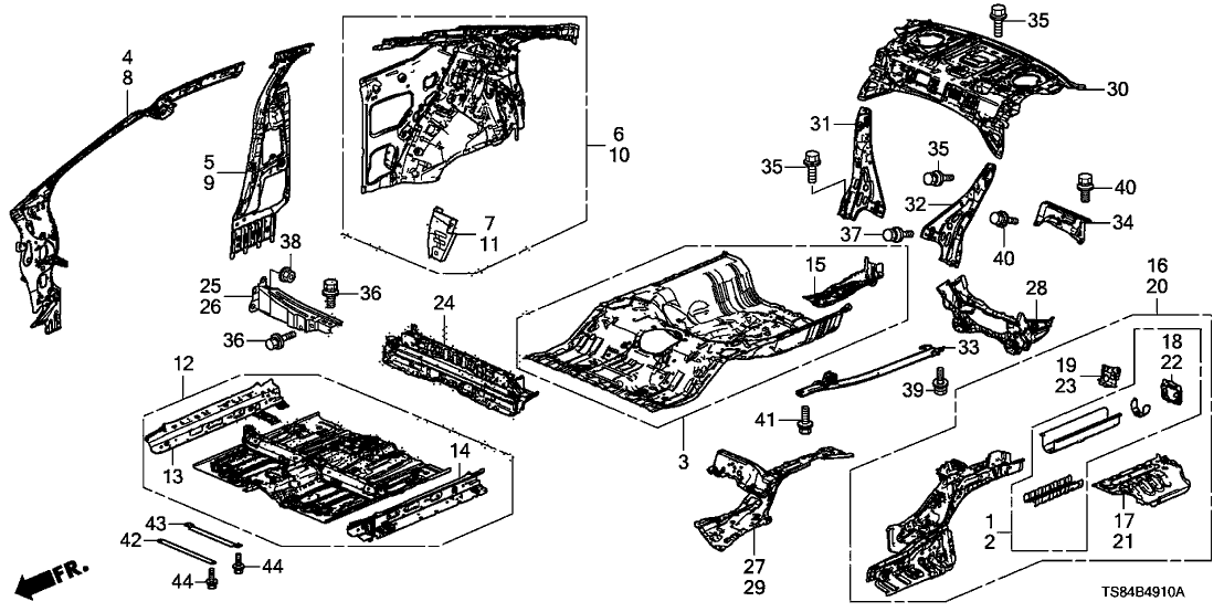 New 2013-2015 Fits Honda Civic Rear Parcel Shelf, Part # 66500-TS8-A02ZZ