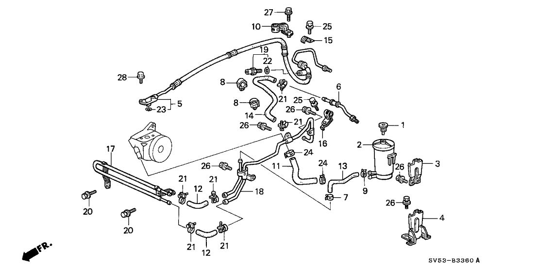 Honda New 1994-1998 Fits Honda Accord Bracket, Oil Tank, Part # 53711-SV4-000