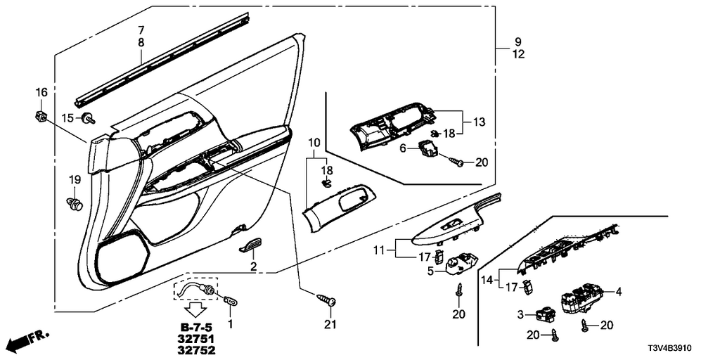 New 2014 Fits Honda Accord Panel, R. *NH883L*, Part # 83510-T2A-A12ZE