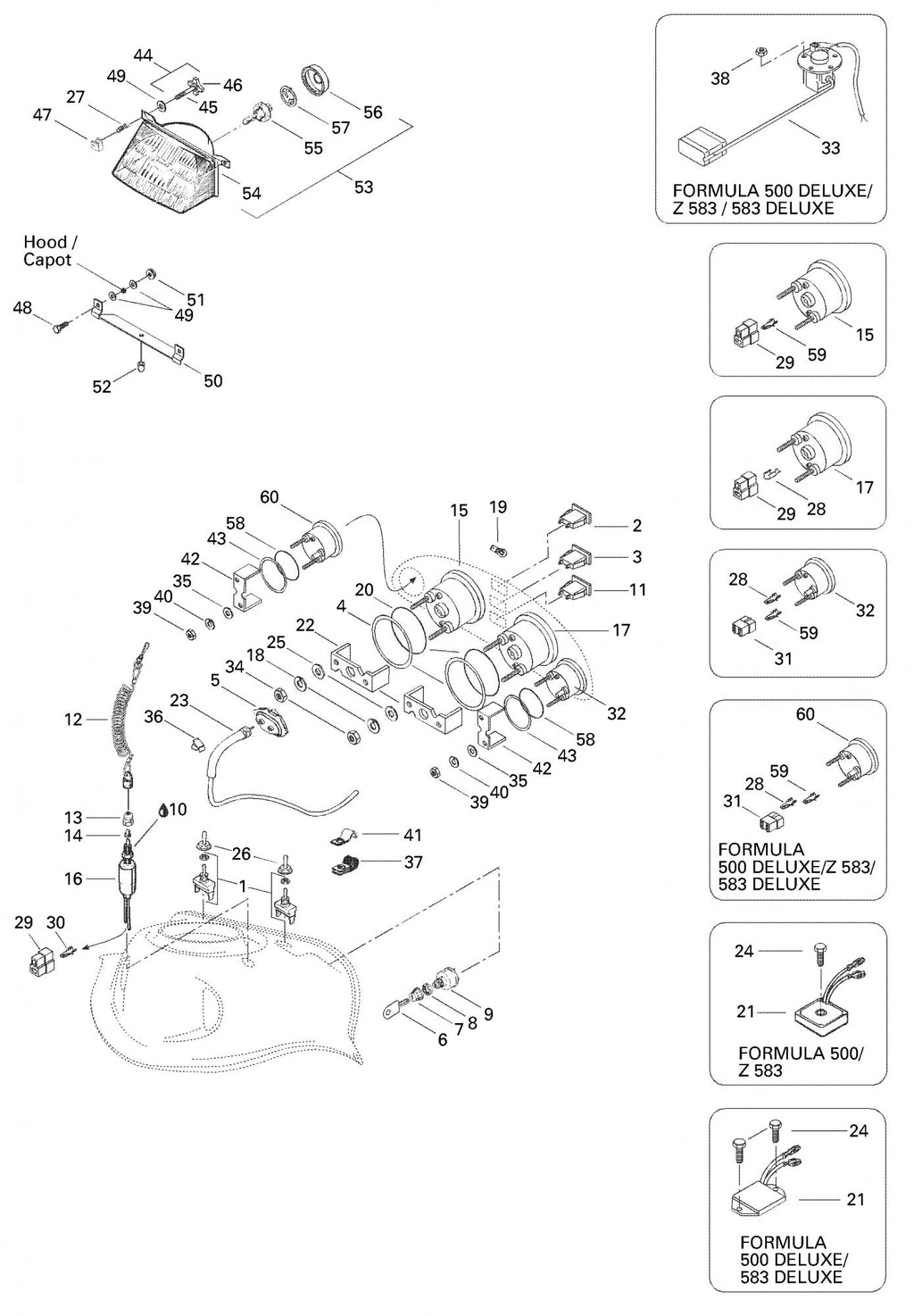 Fits 1996-2007 Ski-Doo Formula 500 / Formula 500 Deluxe Models Rubber Stopper, OEM Part # 410608200