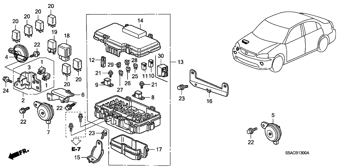 Honda New 2001-2005 Fits Honda Civic Stay Assy., Clamp, Part # 25217-PMP-000