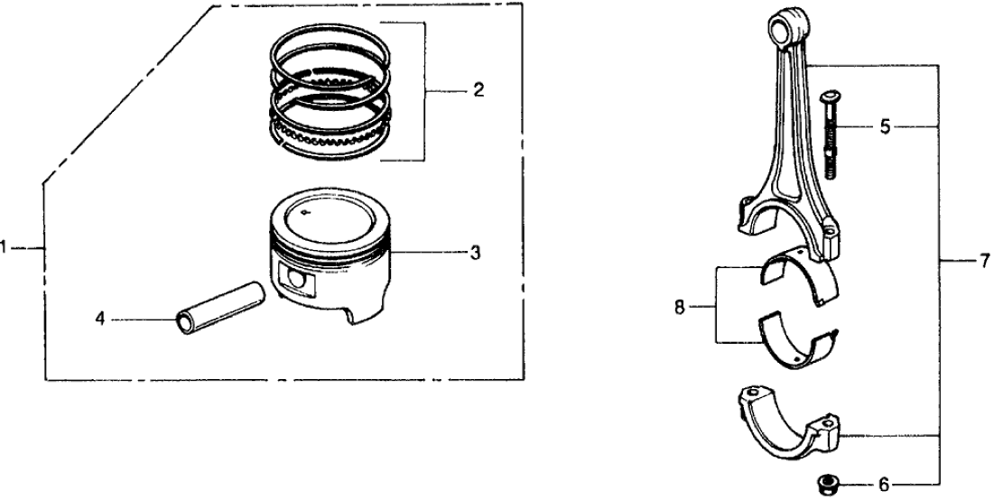 New 1976-1979 Fits Honda Civic Piston (Standard), Part # 13101-657-030