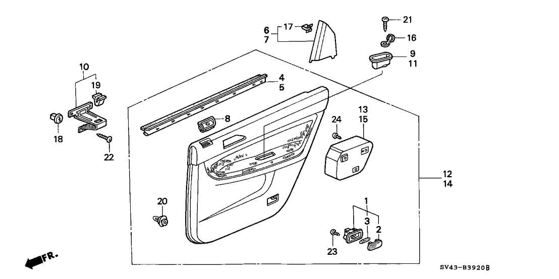 Honda New 1994-1995 Fits Honda Accord Lining, L. RR. Door *YR147L* (GRACE BEIGE), Part # 83750-SV4-A40ZC