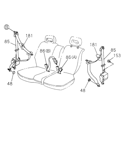 New 1998-2002 Fits Honda Passport Seat Belt, L. RR. (Inner) *180* (GRAY), Part # 89715-84851