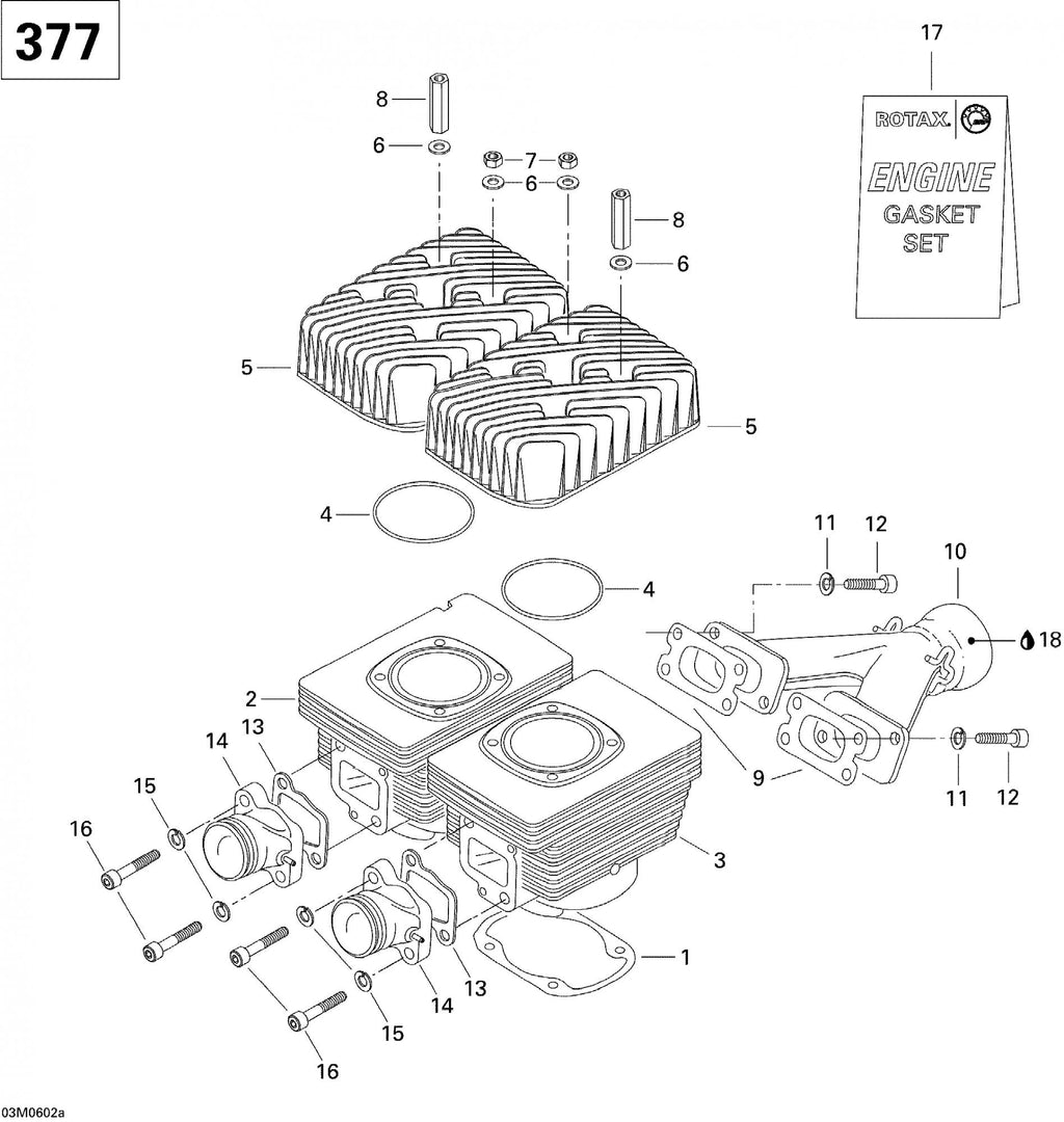 Fits 1996-2007 Ski-Doo GSX 380F / GTX 380F Models Distance Nut M8 X 51, OEM Part # 420842208