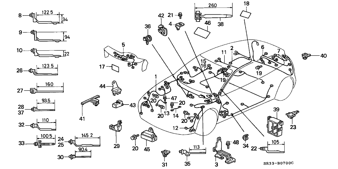 Honda New 1992-1997 Fits Honda Civic Bracket, Radio Ground, Part # 32114-SR3-000