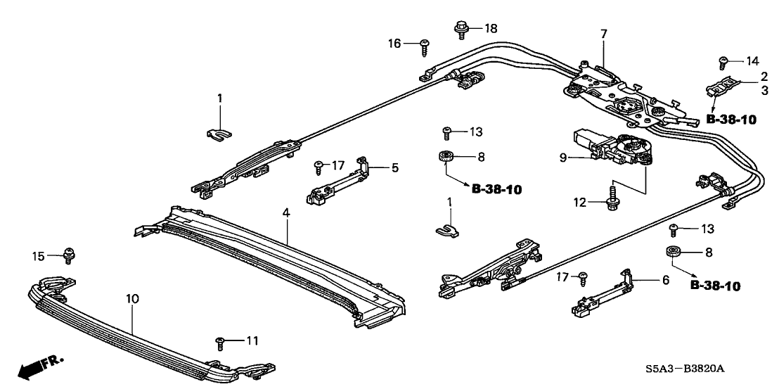 Honda New 2001 Fits Honda Civic Deflector, Part # 70500-S1A-E01