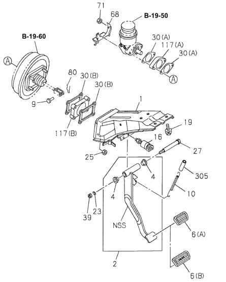 Honda New 1995-1999 Fits Honda Passport Bracket Assy., Pedal, Part # 89713-25292