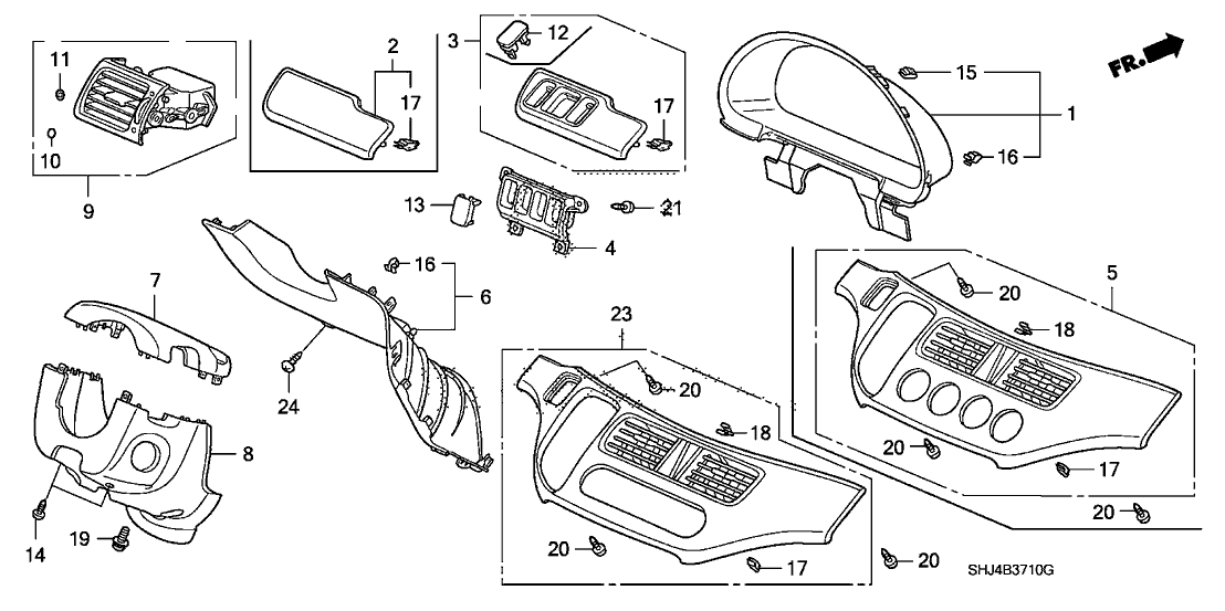 Honda New 2005-2007 Fits Honda Odyssey Panel Assy., Driver *NH565L* (UM LIGHT SILVER), Part # 77205-SHJ-A21ZA