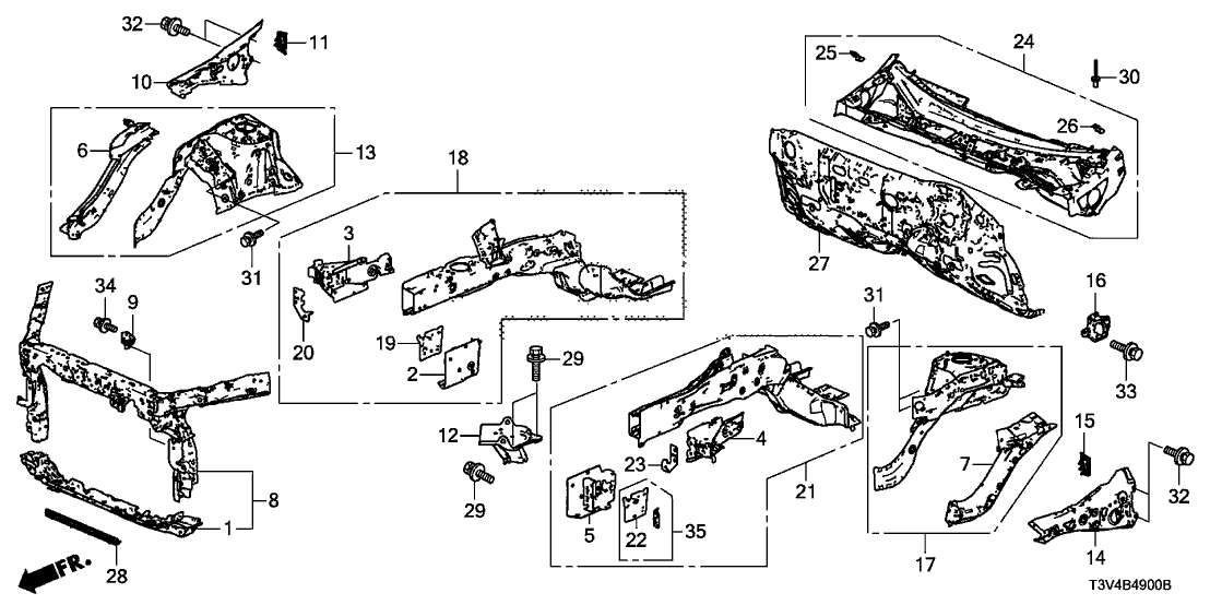 Honda New 2014 Fits Honda Accord Right Front Wheelhouse, Part # 60650-T3V-A00ZZ