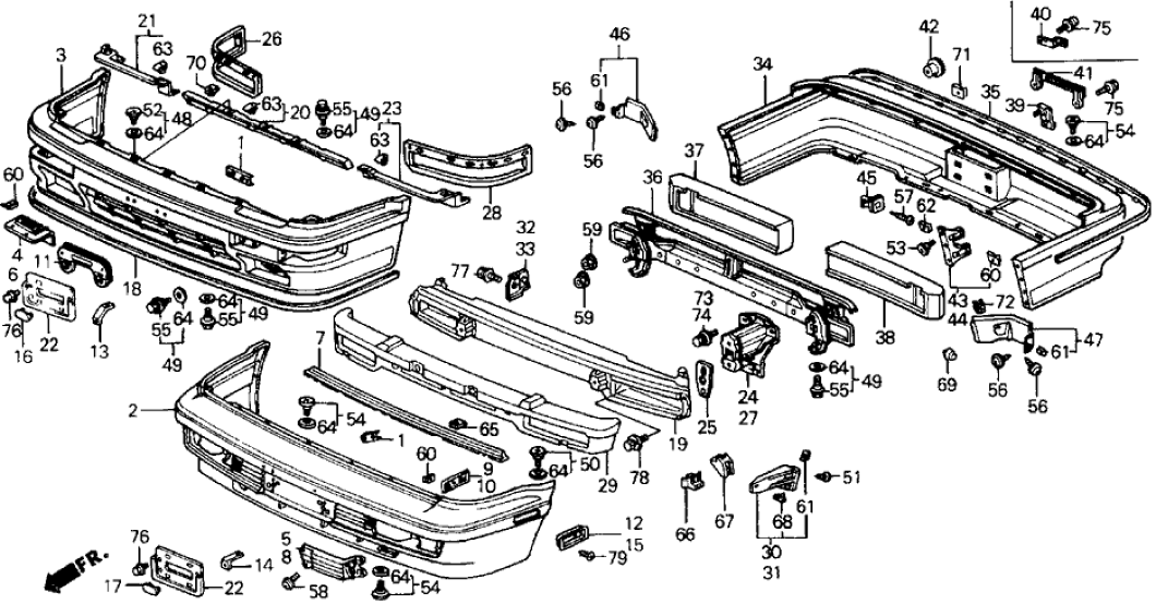 Honda New 1989 Fits Honda Prelude Bracket, RR. License Plate, Part # 71585-SF1-A00