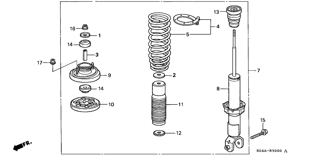 Honda New 1998-2000 Fits Honda Civic Rear Spring, Part # 52441-S1G-A02