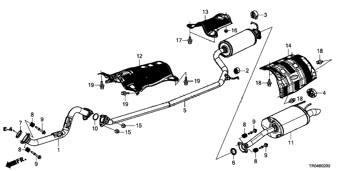 Honda New 2012 Fits Honda Civic Exhaust Pipe A, Part # 18210-TR0-A01