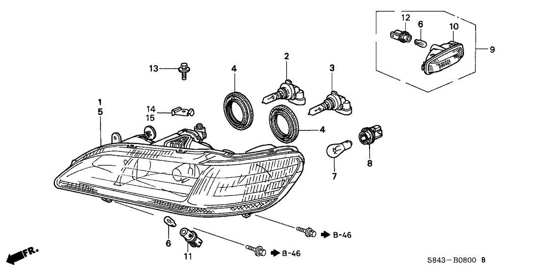 New 1998-2002 Fits Honda Accord Bracket, R. FR., Part # 74190-S84-A00