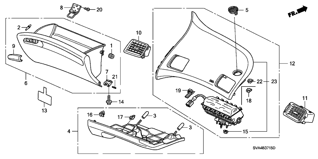 Honda New 2006-2009 Fits Honda Civic Glove Box Assembly (Graphite Black), Part # 77500-SNA-A01ZE