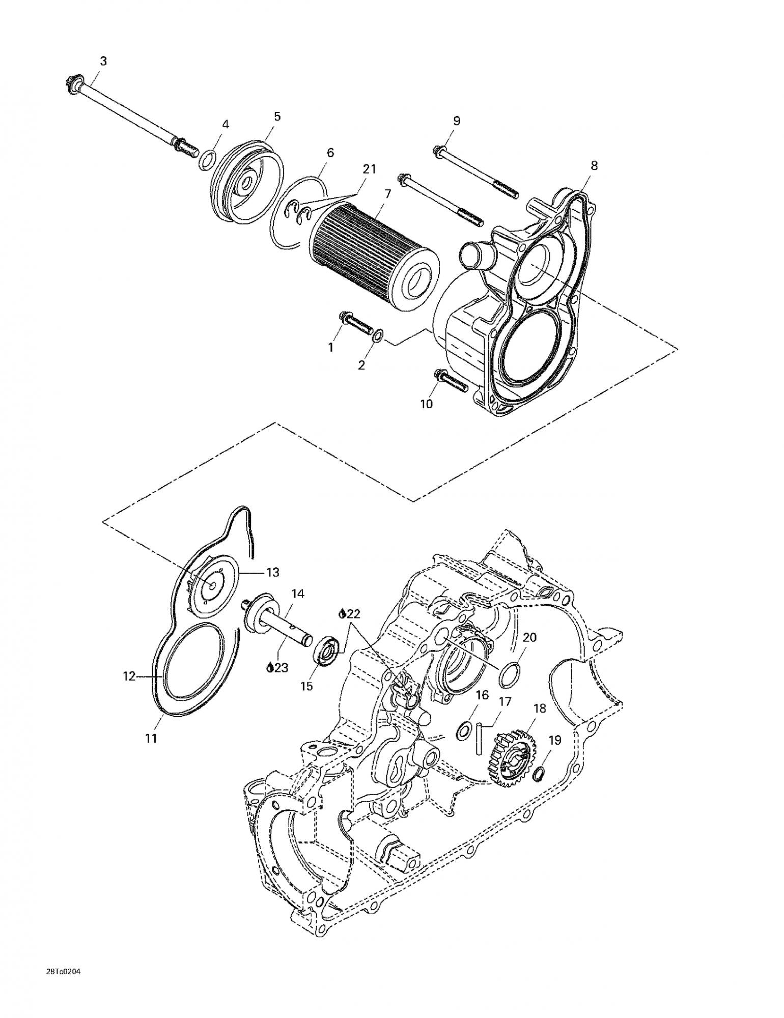 Fits 2002-2005 Can-Am Quest / Quest 500 Models Water Pump Housing, OEM Part # 420222651