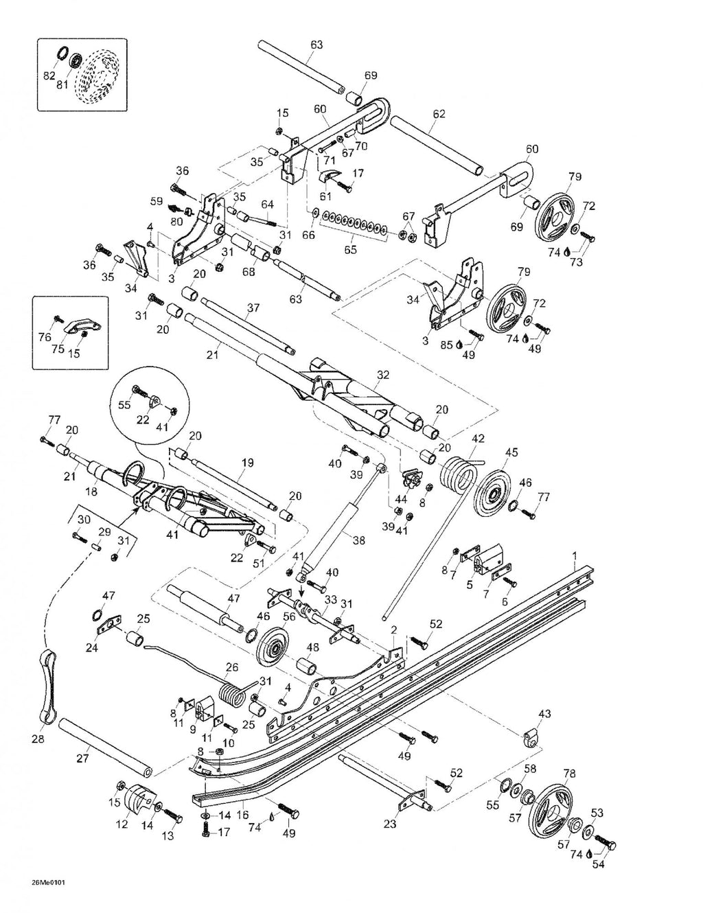 Fits 2001-2005 Ski-Doo Skandic 440 / Skandic 440F Models Welded Front Arm, OEM Part # 538796