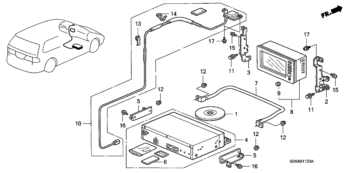 Honda New 2000-2004 Fits Honda Odyssey Control Unit, Navigation Electronic (DVD) (Alpine), Part # 39540-S0X-405