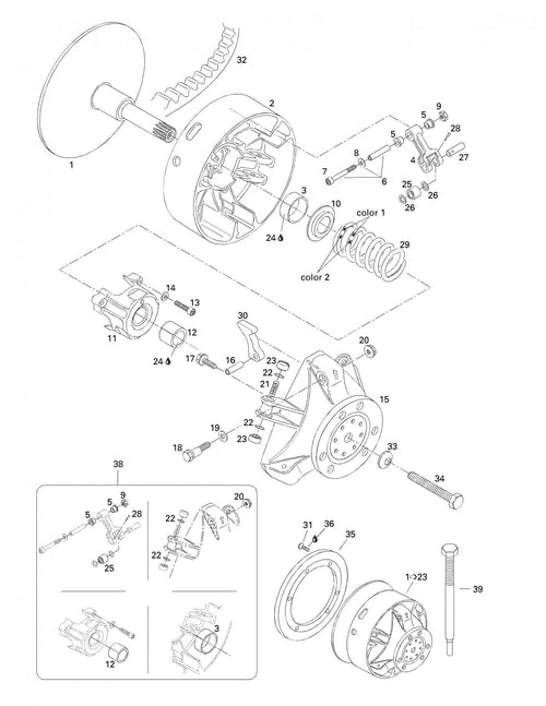 Fits 1997-2007 Ski-Doo Formula 500 / Formula 500 Deluxe Models Ring Gear, OEM Part # 417222858