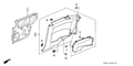 Honda New 1993-1995 Fits Honda Civic Seal, L. Quarter Hole, Part # 74554-SR8-A00