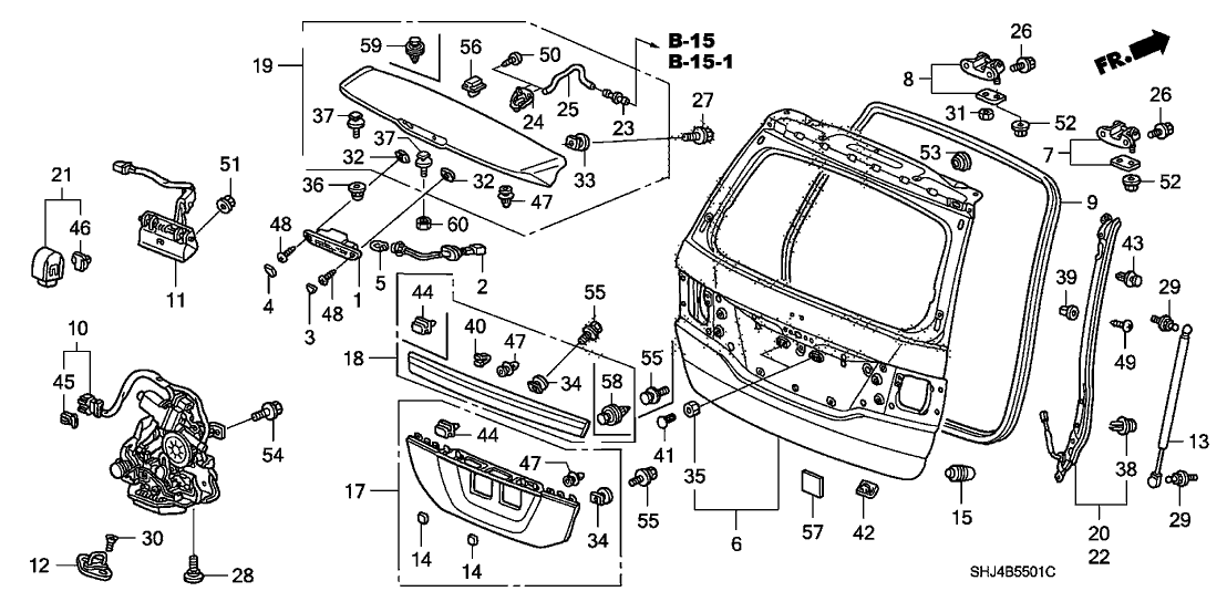 Honda New 2005-2007 Fits Honda Odyssey Garnish, RR. License *B92P* (NIGHTHAWK BLACK PEARL), Part # 74891-SHJ-A91ZC