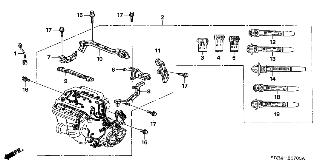 New 2005-2007 Fits Honda Accord Hybrid Holder C, Harness, Part # 32129-RCJ-A51
