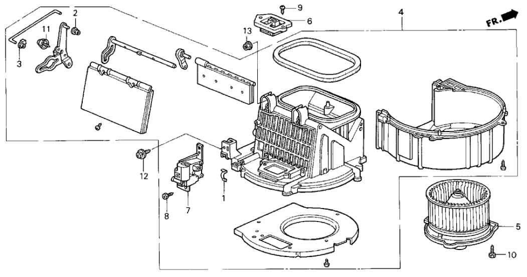 Honda New 1995-1998 Fits Honda Odyssey Blower Sub-Assembly, Part # 79305-SX0-A01