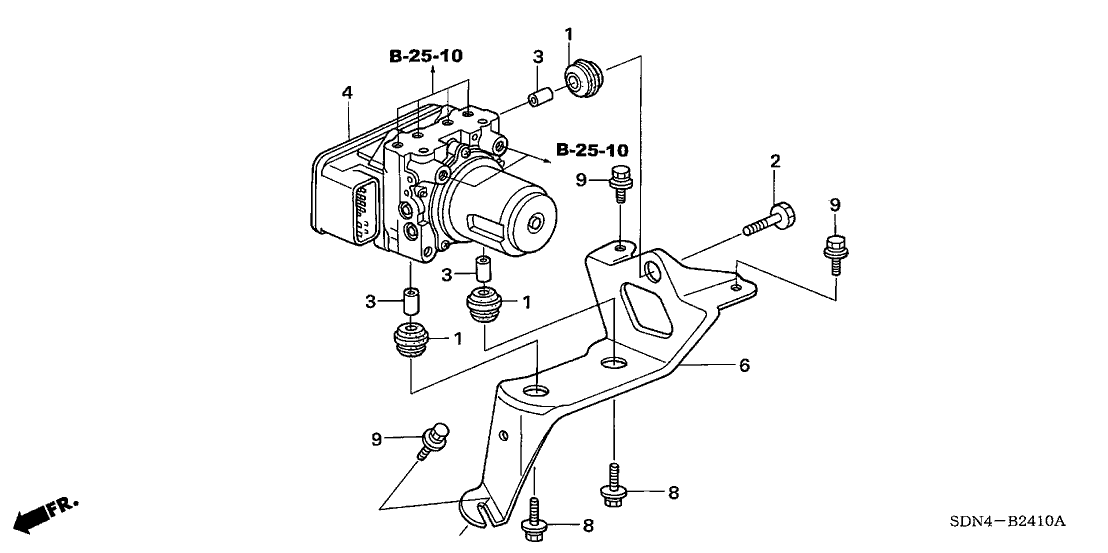 Honda New 2003-2007 Fits Honda Accord Bracket, Modulator (Abs), Part # 57115-SDA-A00