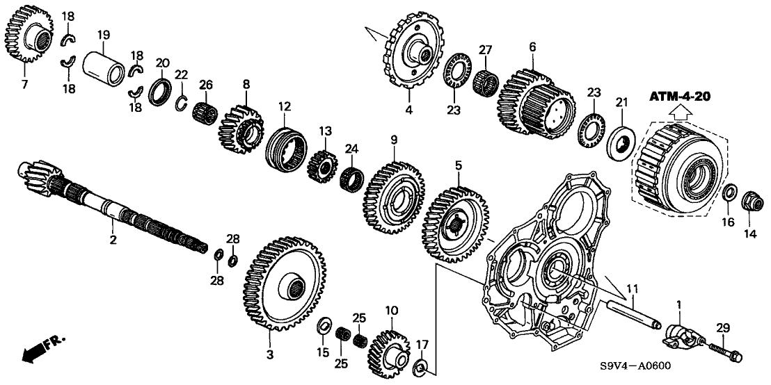 Honda New 2005 Fits Honda Pilot Countershaft Fifth Gear, Part # 23491-PVG-A00