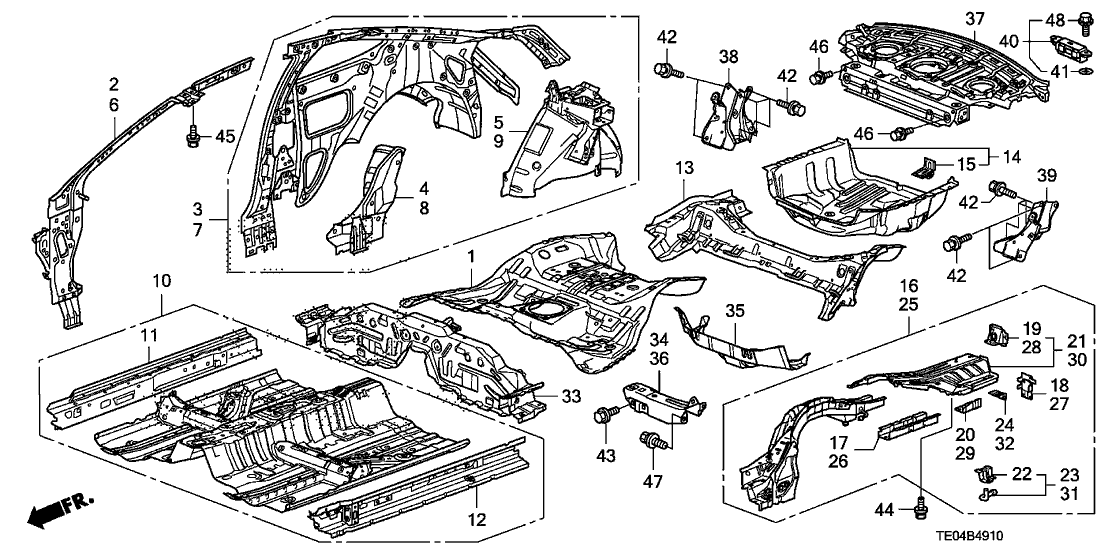 Honda New 2008-2012 Fits Honda Accord Left Front Pillar (Inner), Part # 64510-TE0-A00ZZ