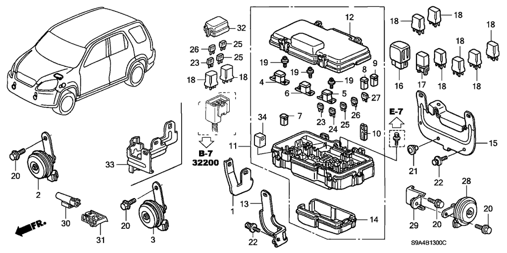 New 2002-2011 Fits Honda CR-V Bracket, Starter Cable, Part # 32411-S7A-900