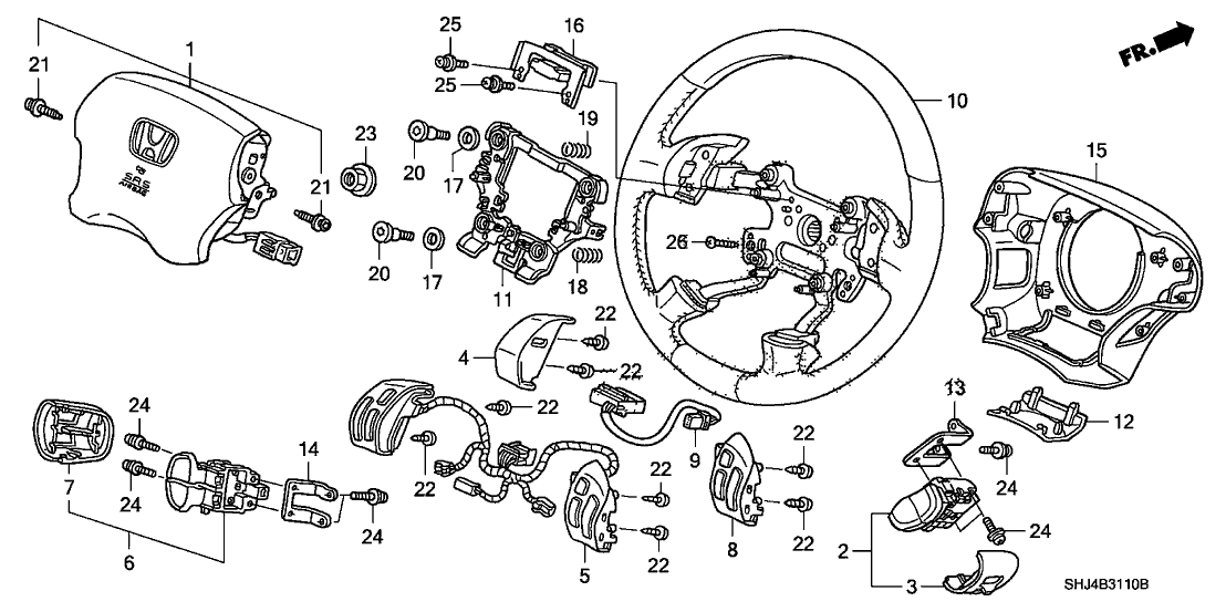Honda New 2008-2010 Fits Honda Odyssey Wheel, Steering (Dark Atlas Gray), Part # 78501-SHJ-A81ZB