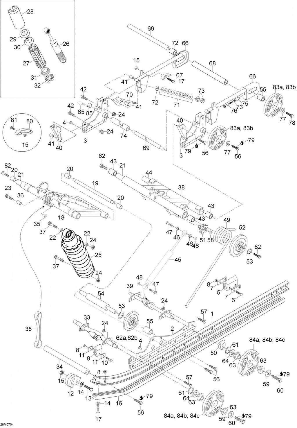 Fits 2001-2007 Ski-Doo Skandic 440 / Skandic 440F Models Cross Shaft, OEM Part # 546599