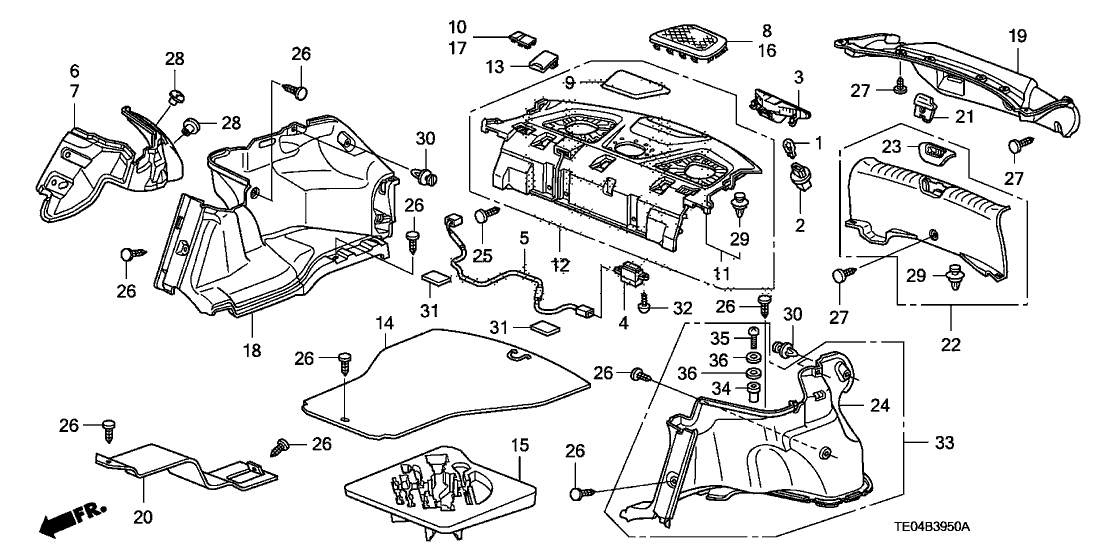 Honda New 2008-2012 Fits Honda Accord Lining Assy., L. Trunk Side *NH85L* (GRAY ELEVEN), Part # 84651-TE0-A01ZA