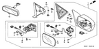 New 1998-2002 Fits Honda Accord Garnish, L. Door Mirror *YR164L* (R.C.) (MEDIUM TAUPE), Part # 76270-S84-A00ZC