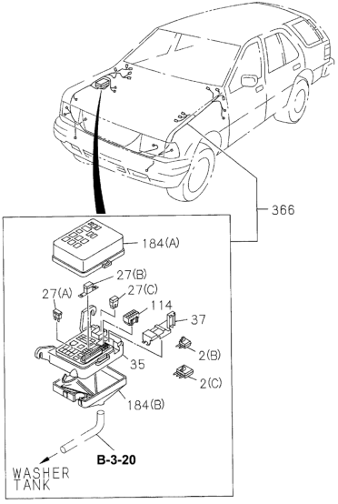 Honda New 1994 Fits Honda Passport Engine Room Wire Harness, Part # 89708-70984
