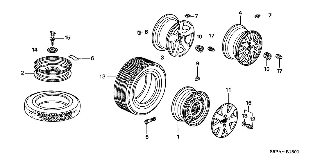 New 2003-2005 Fits Honda Civic Disk, Wheel (14X4T), Part # 42700-S5P-A51