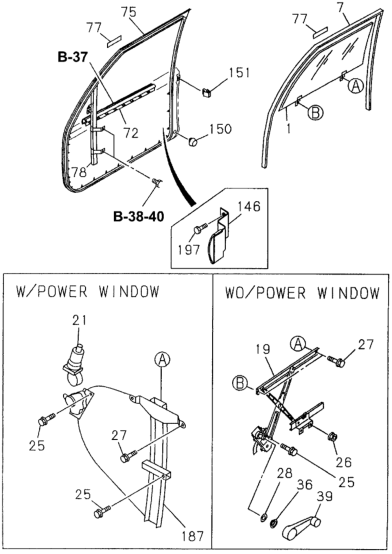 Honda New 1994-1997 Fits Honda Passport Glass Run, Right Front Door, Part # 89712-47560