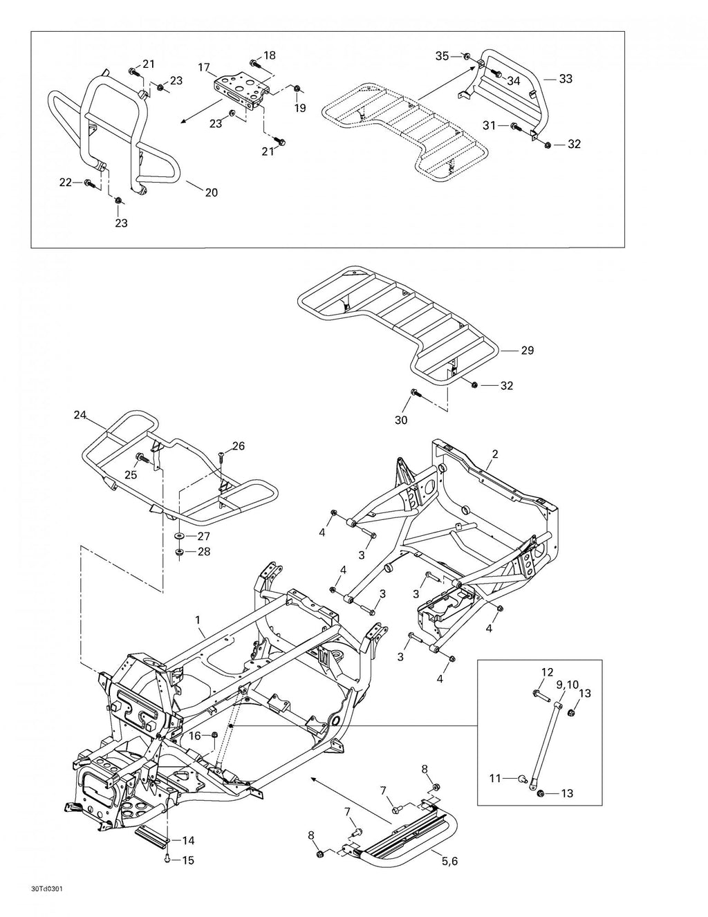 Fits 1999-2005 BRP Quest / Quest 500 Models Truss Phillips Screw M6 X 25, OEM Part # 250000035
