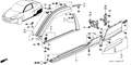 Honda New 2001-2003 Fits Honda Insight Garnish Assy., R. Side Sill *B66P* (MONTE CARLO BLUE PEARL), Part # 71800-S3Y-000ZF