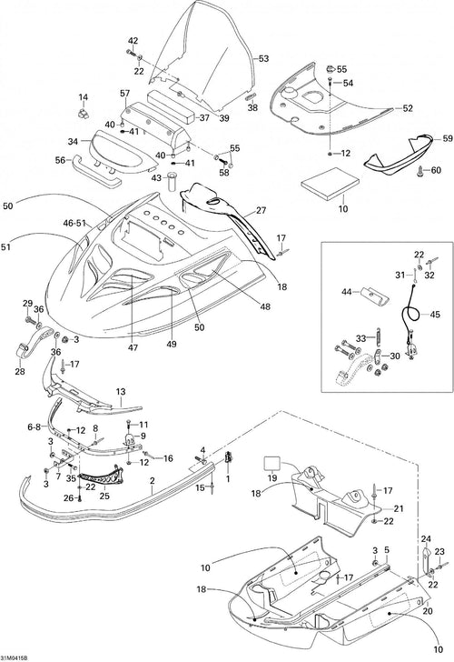 Fits 2004-2007 Ski-Doo Skandic SUV 550F / Skandic SUV 600 Models Support Suv 600, OEM Part # 605450205