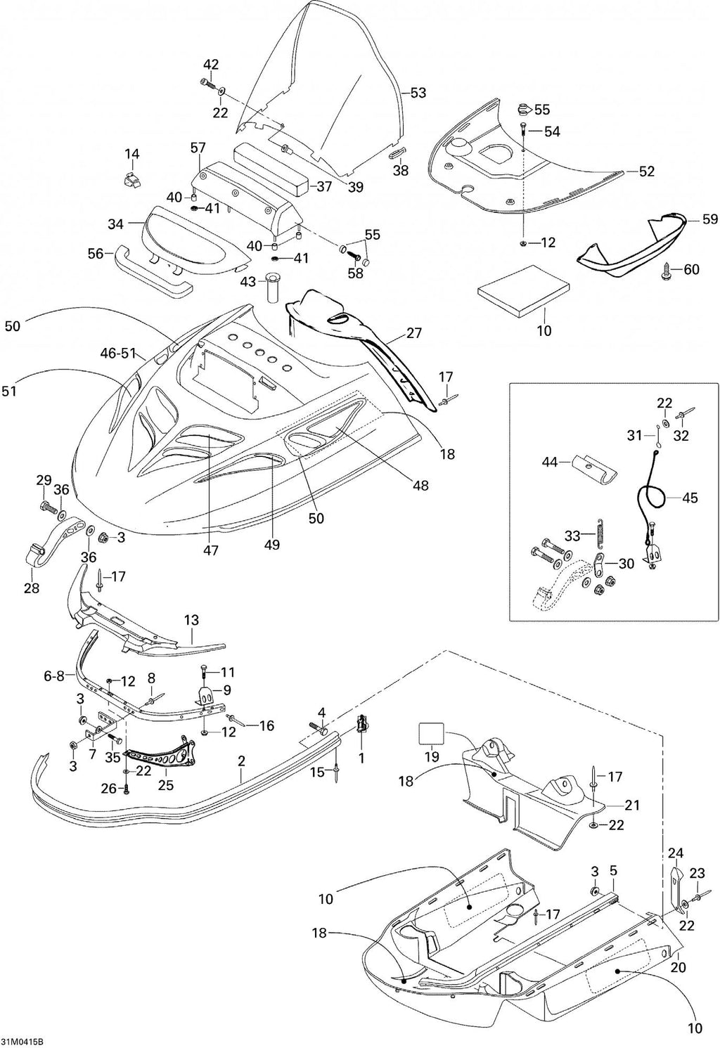 Fits 2003-2007 Ski-Doo Skandic SUV 550F / Skandic SUV 600 Models Air Duct, OEM Part # 5246742