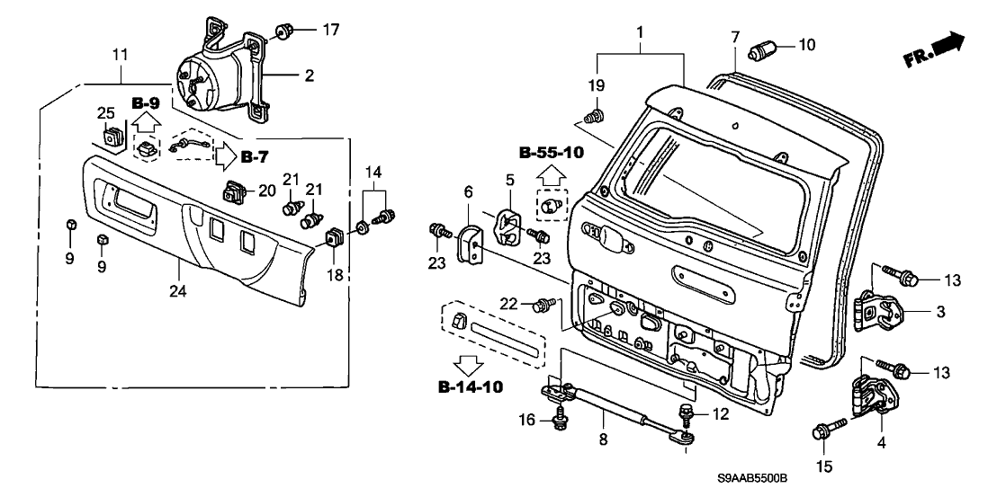 Honda New 2005-2006 Fits Honda CR-V Garnish, Tailgate, Part # 74890-S9A-515ZZ