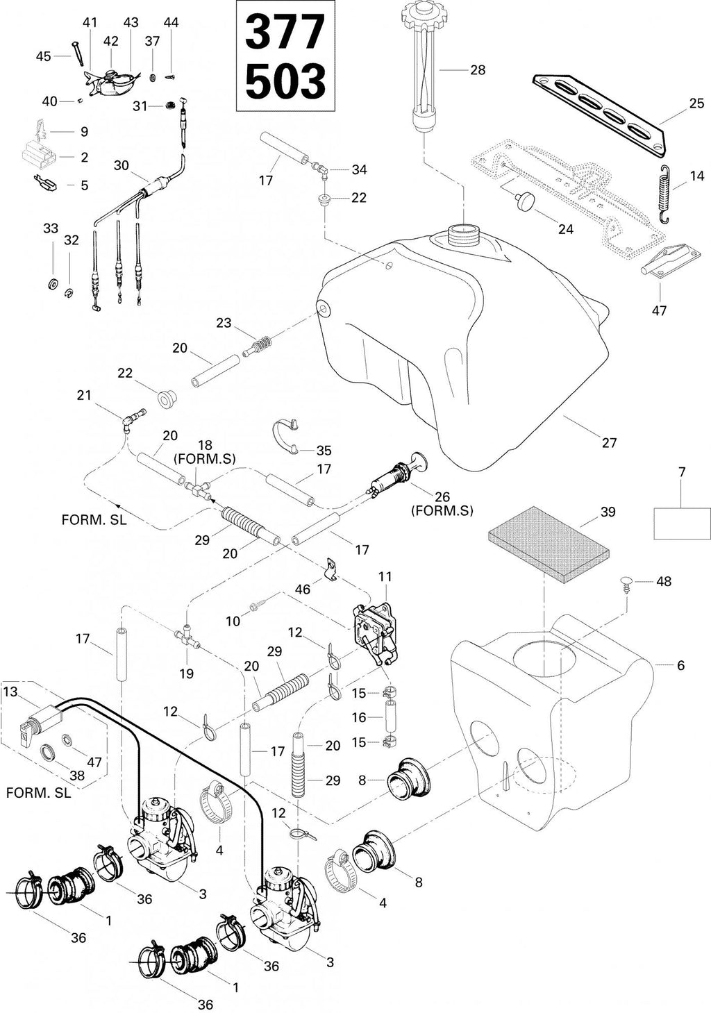Fits 1996-2007 Ski-Doo Formula Deluxe 380 F / Formula Deluxe 380/500 Models Cable Clip, OEM Part # 414379300
