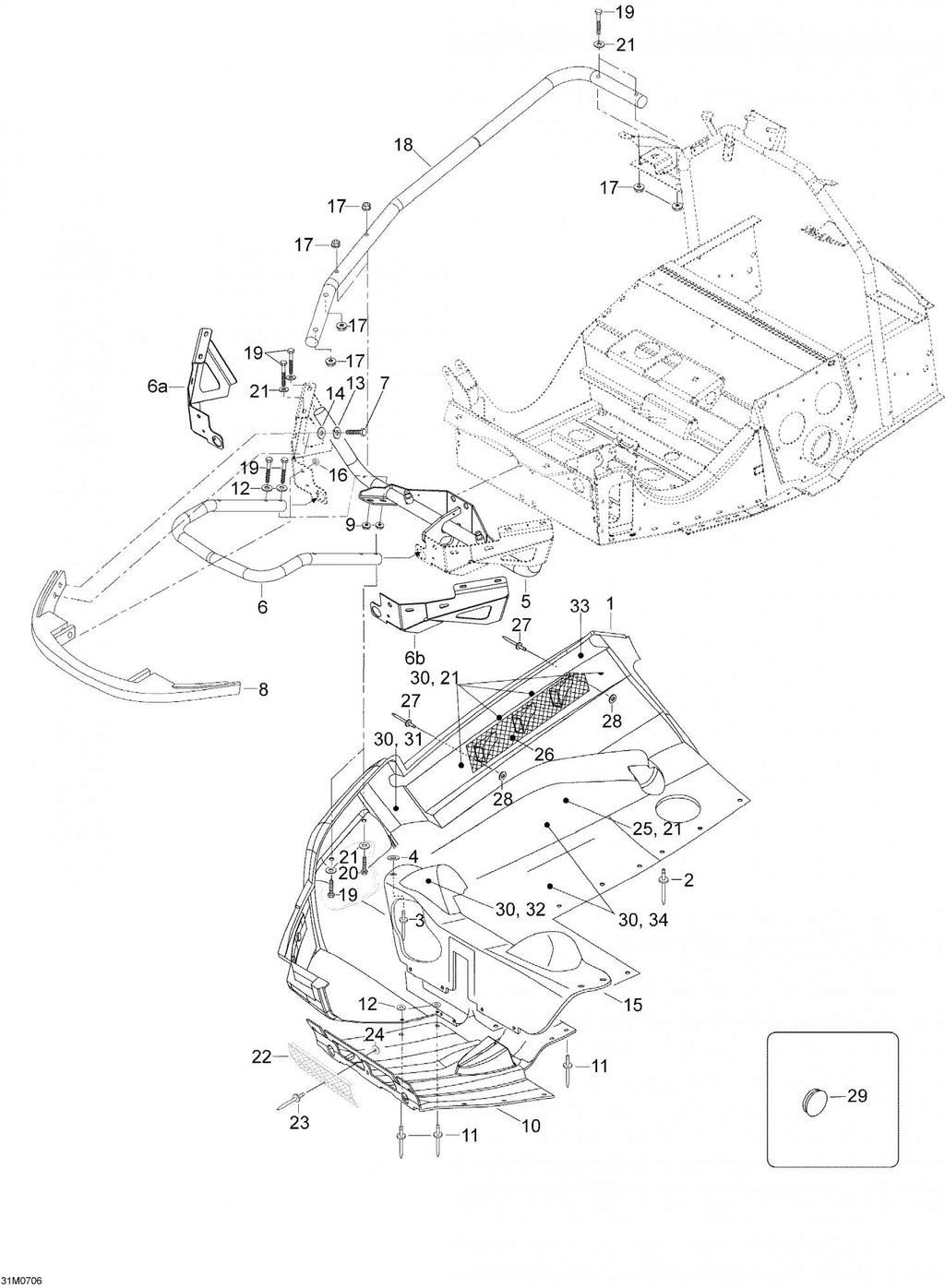 Fits 2005-2007 Ski-Doo Expedition TUV 1300 (Europe) / Expedition TUV V800 Models Grill, OEM Part # 605352541