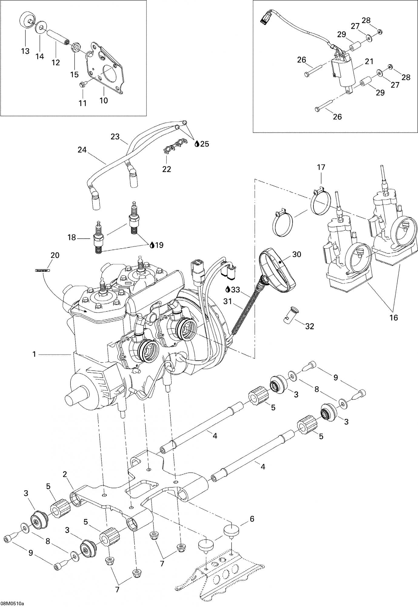 Fits 2003-2007 Ski-Doo MX Z 440 Racing / MX Z 440X Racing Models Threaded Rod, OEM Part # 512059776